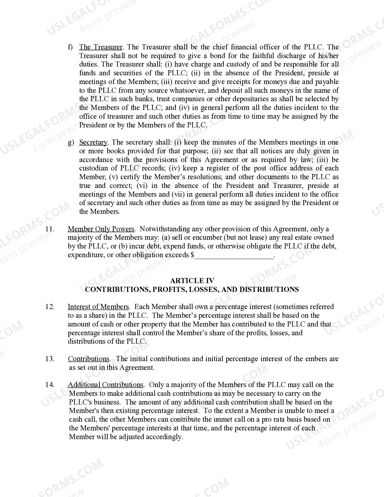 Preview Washington Professional Limited Liability Company PLLC Formation Package
