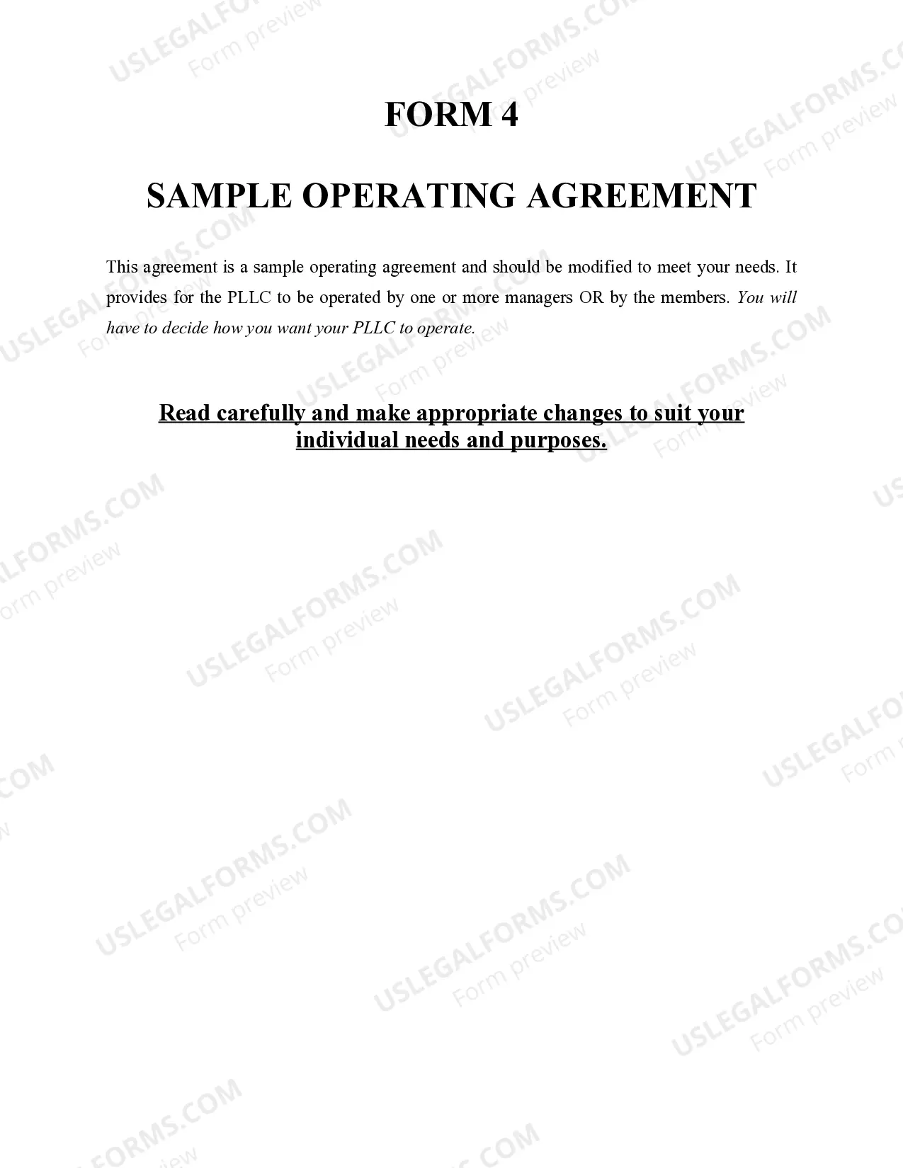 Preview Washington Professional Limited Liability Company PLLC Formation Package