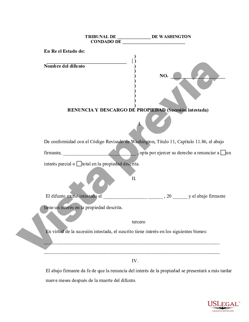 Preview Renuncia y Deslinde de Bienes recibidos por Sucesión Intestada