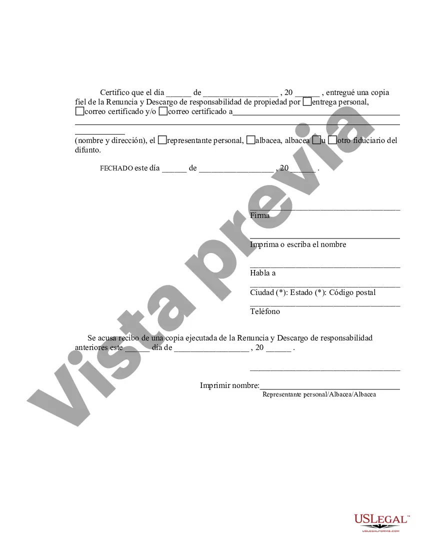 Preview Renuncia y Deslinde de Bienes recibidos por Sucesión Intestada