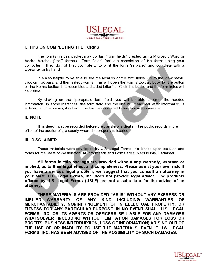 Get Transfer on Death Quitclaim Deed from Individual to Individual with Alternate Beneficiary Preview Transfer on Death Quitclaim Deed from Individual to Individual with Alternate Beneficiary