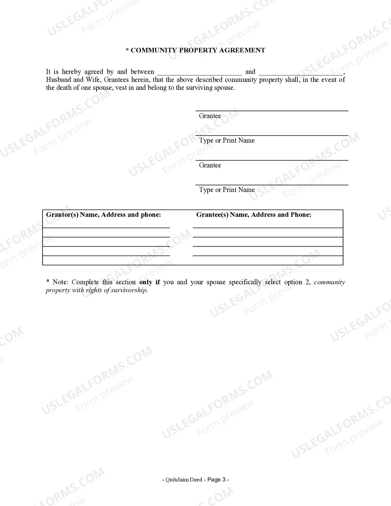 Preview Quitclaim Deed from Corporation to Husband and Wife