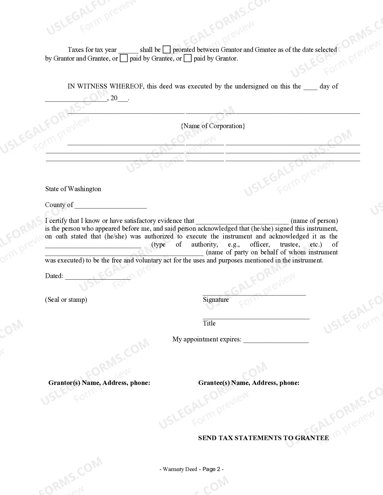 Preview Warranty Deed from Corporation to Individual