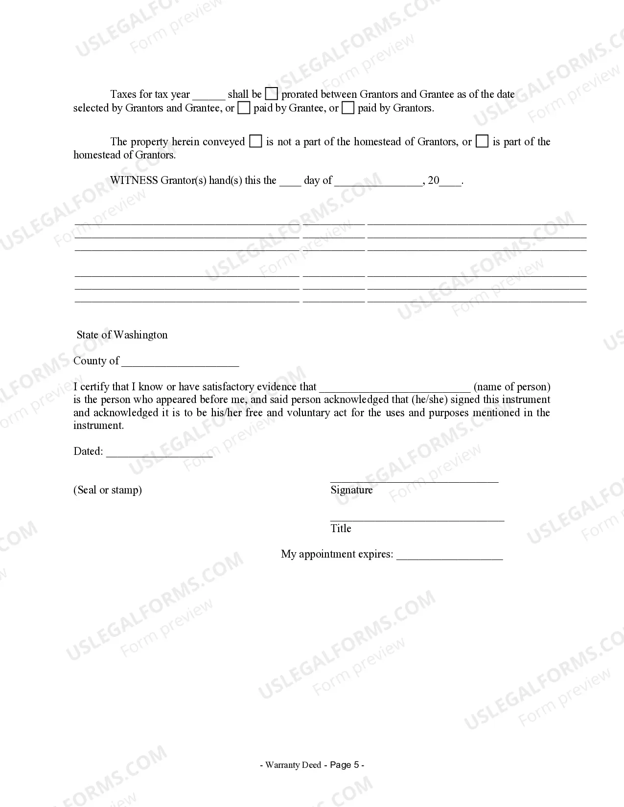 Preview Warranty Deed from Husband and Wife to a Trust