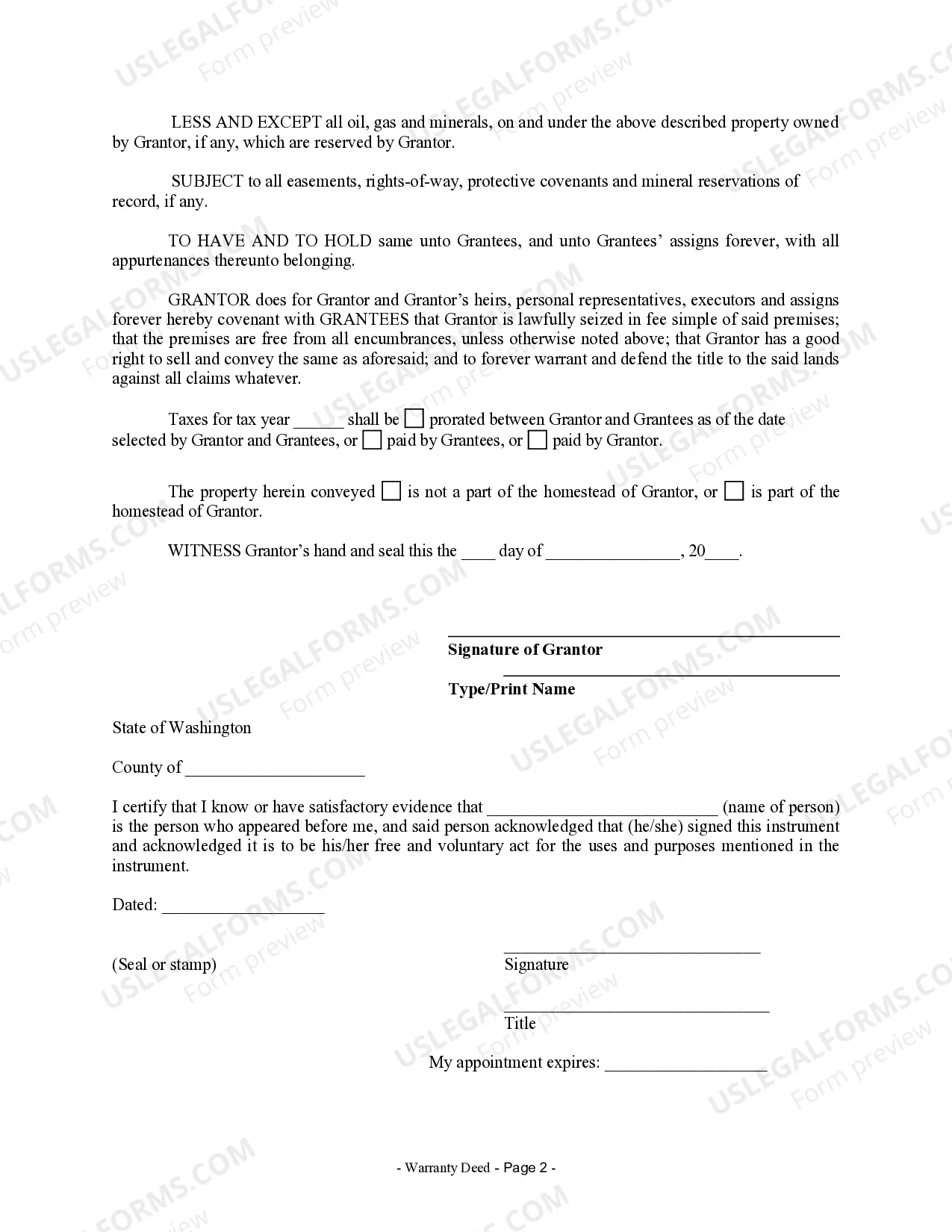 Preview Warranty Deed from Husband or Wife to Husband and Wife