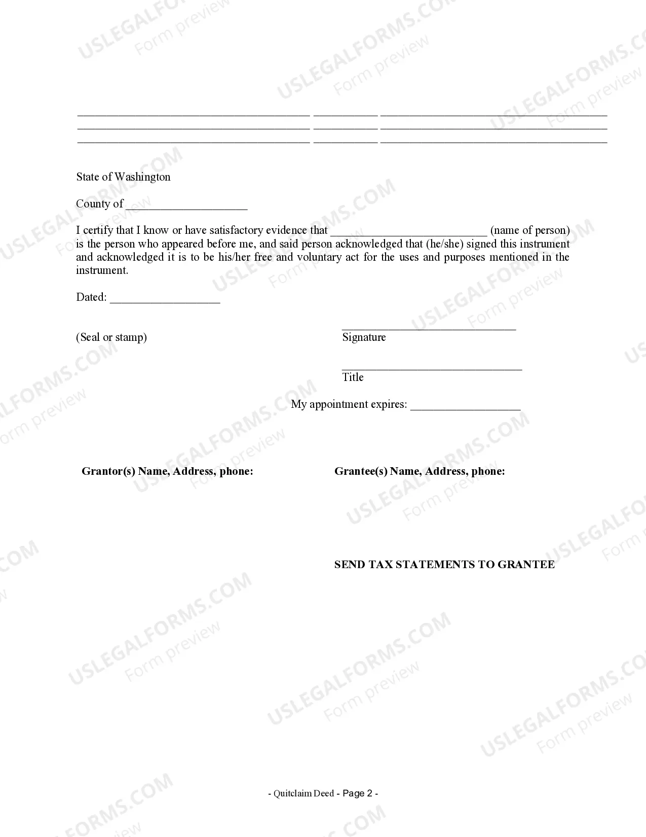 Preview Quitclaim Deed from Husband to Himself and Wife