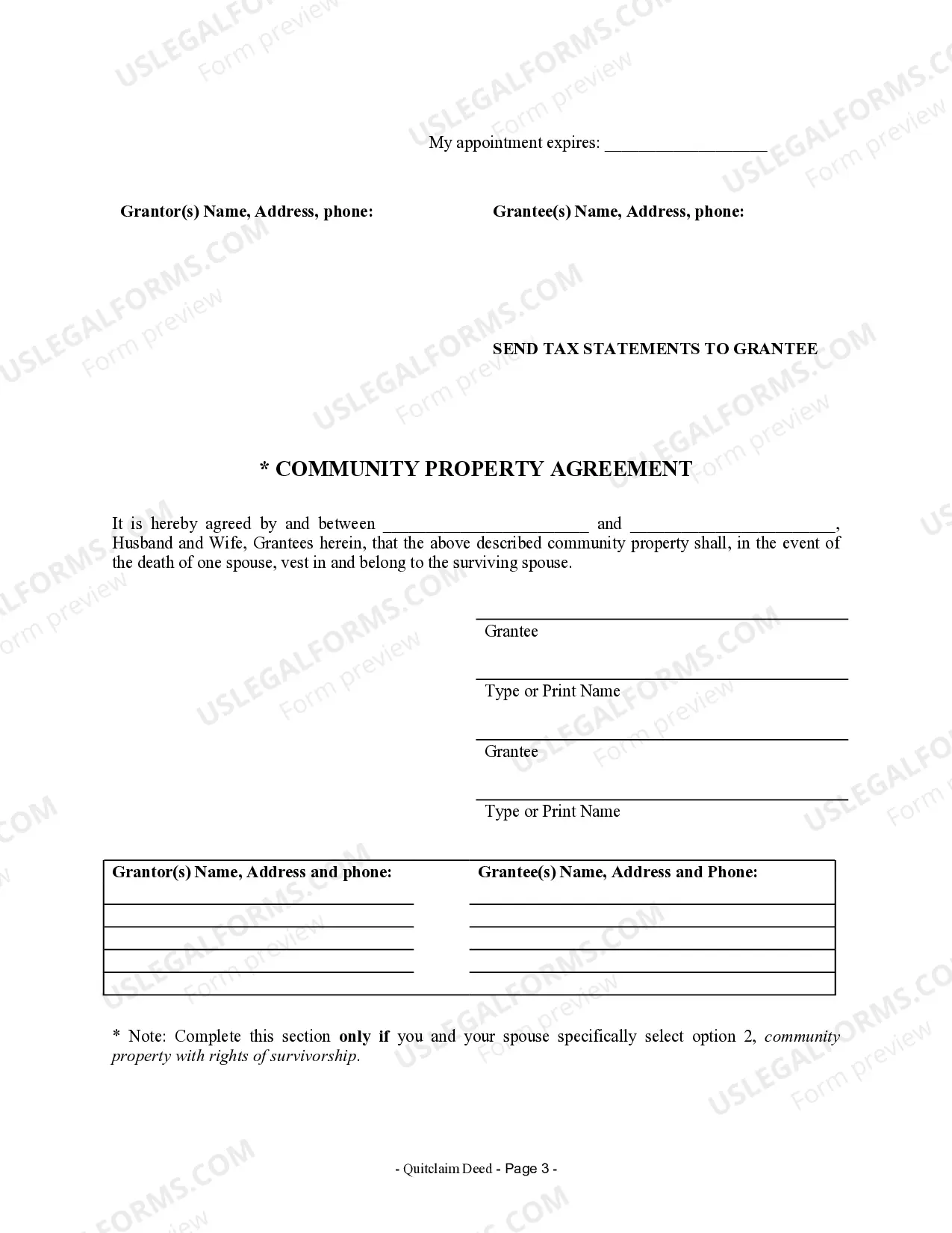 Preview Quitclaim Deed from Husband and Wife to Husband and Wife