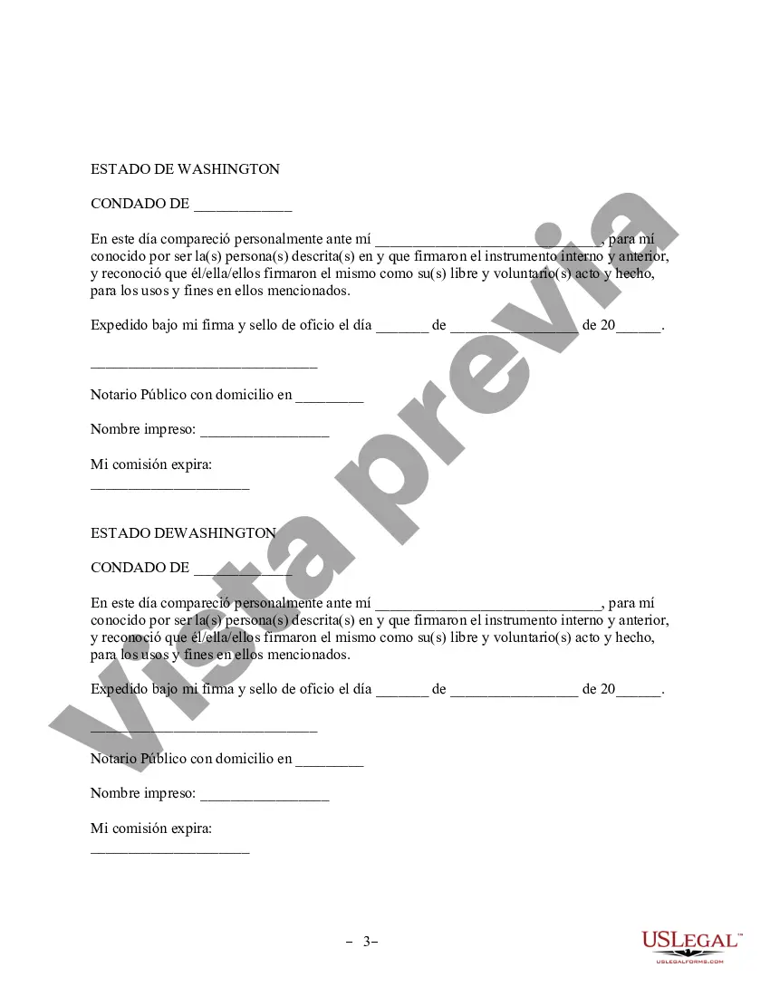 Preview Revocación del Acuerdo de Propiedad Postnupcial - Washington