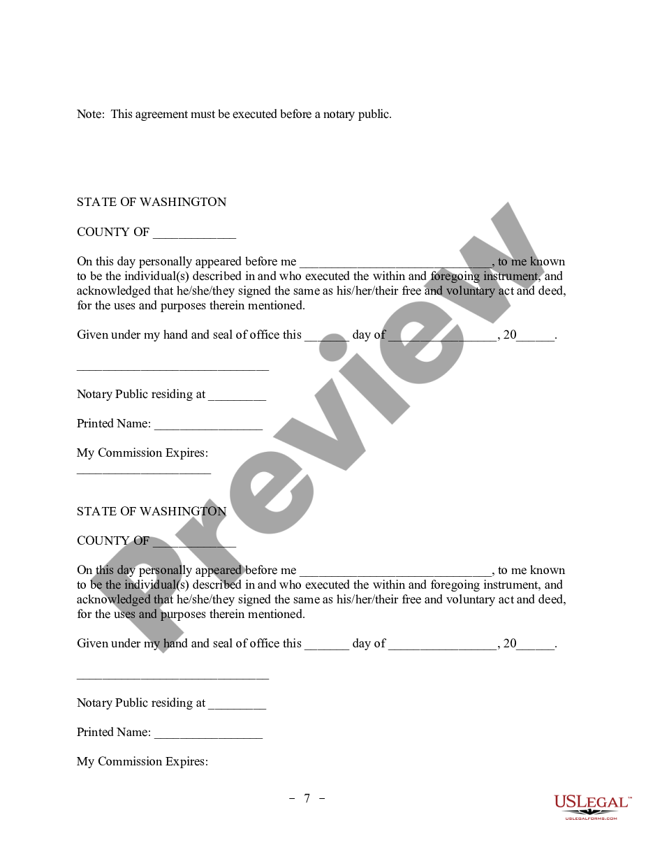 page 6 Postnuptial Property Agreement - Washington preview