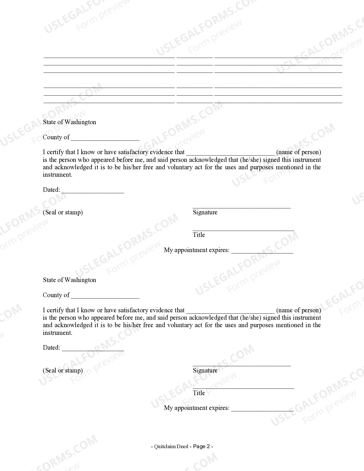 Preview Quitclaim Deed from Husband and Wife to an Individual