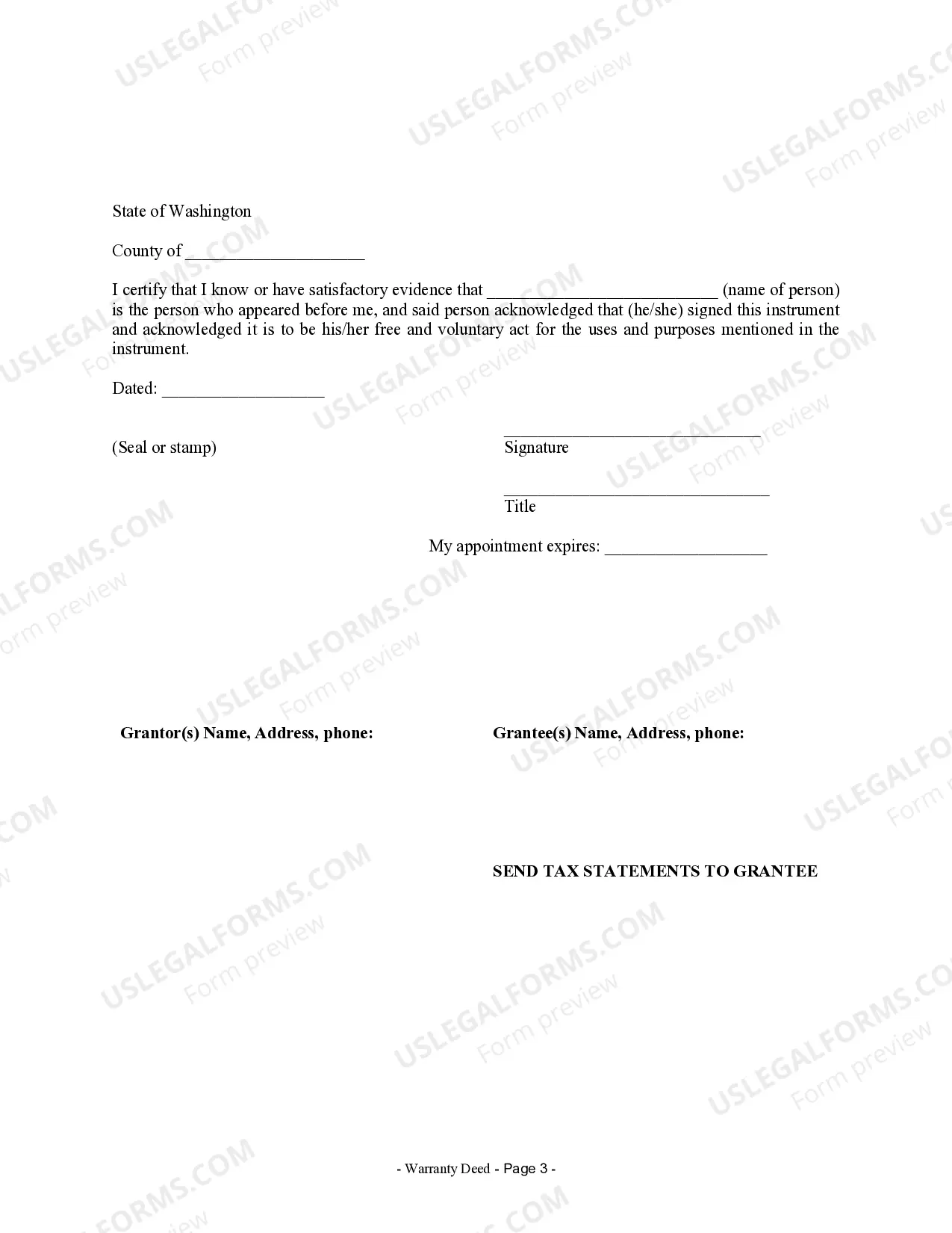 Preview Warranty Deed from Husband and Wife to an Individual