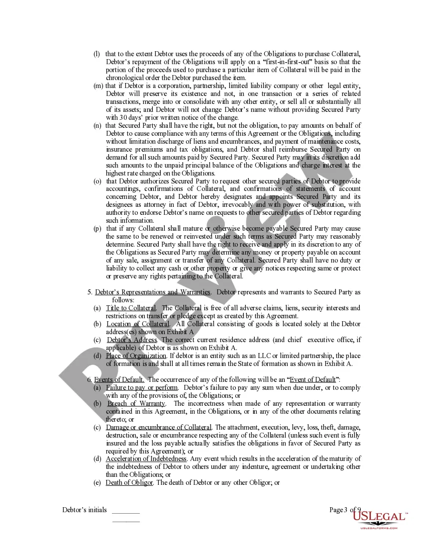 Preview Personal Property Security Agreement