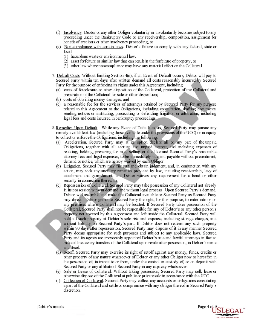 Preview Personal Property Security Agreement