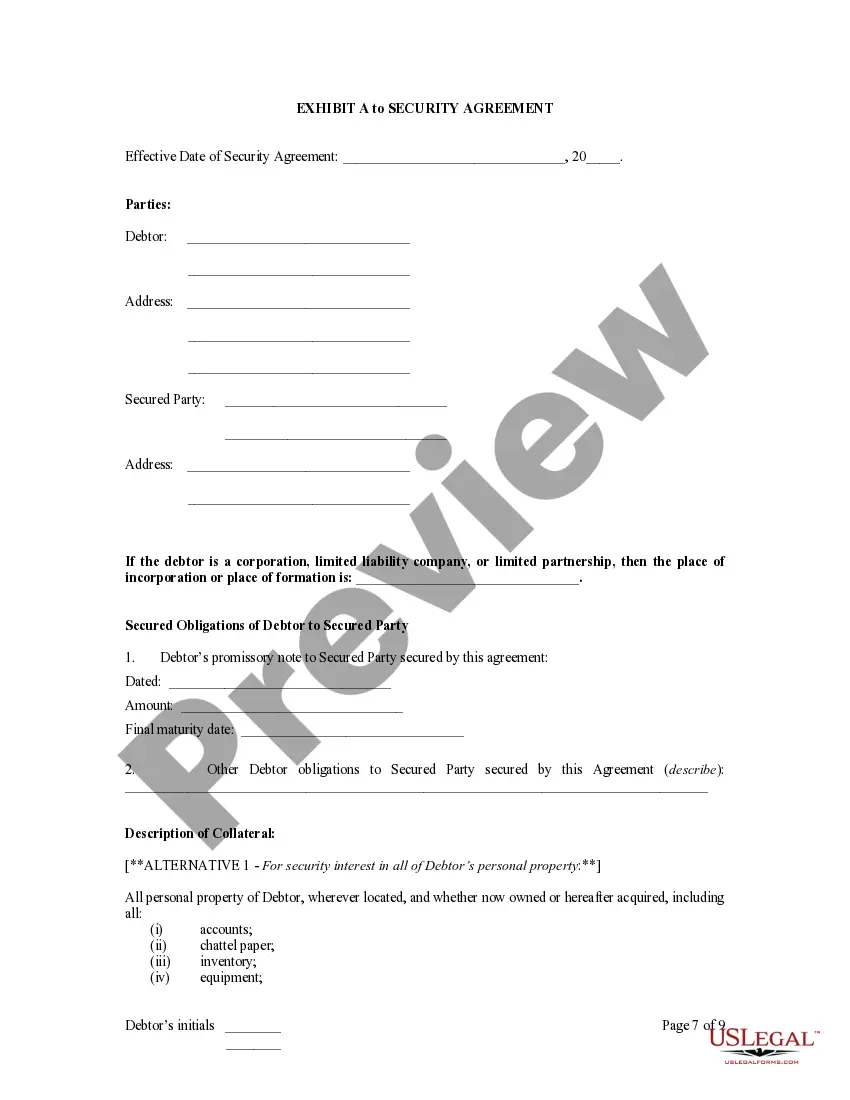 Preview Personal Property Security Agreement