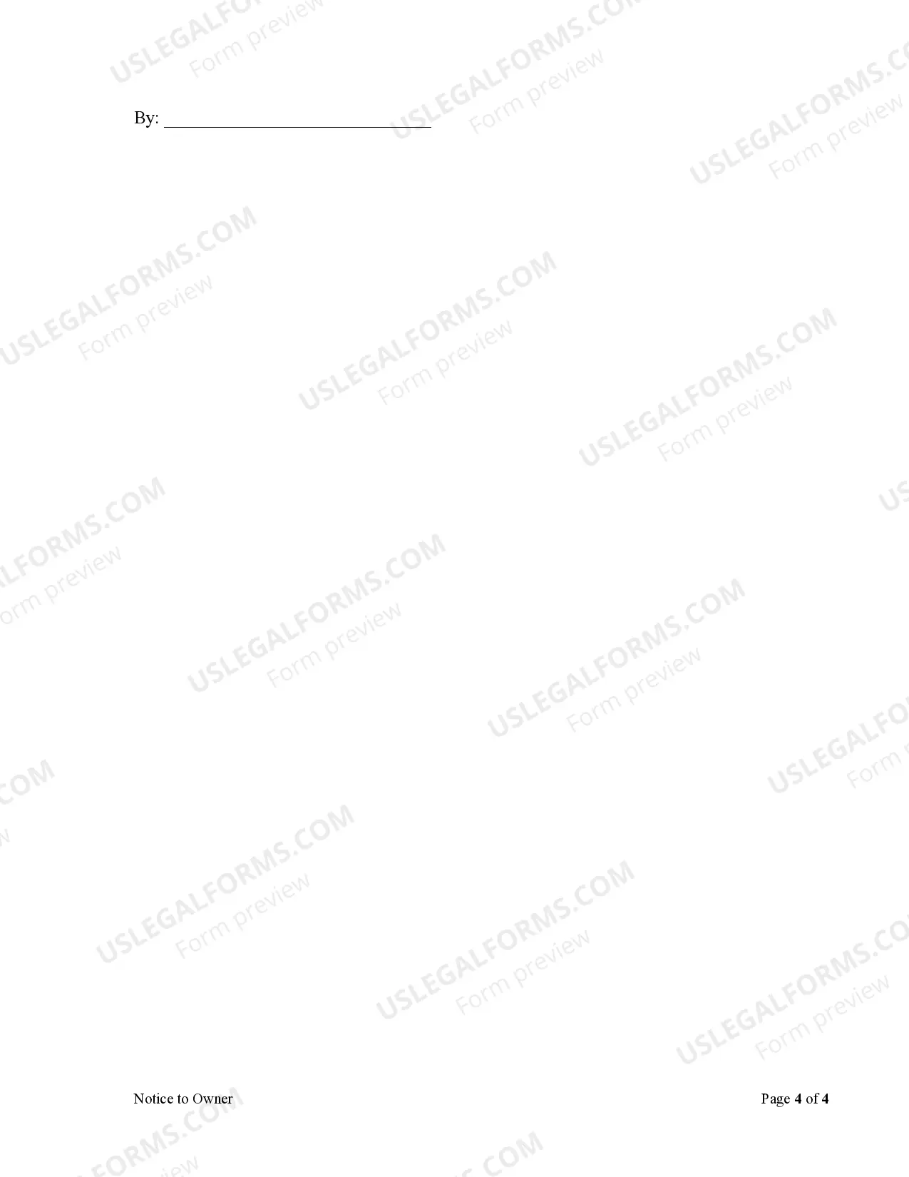 Preview Notice to Owner - Corporation - Mechanics Liens