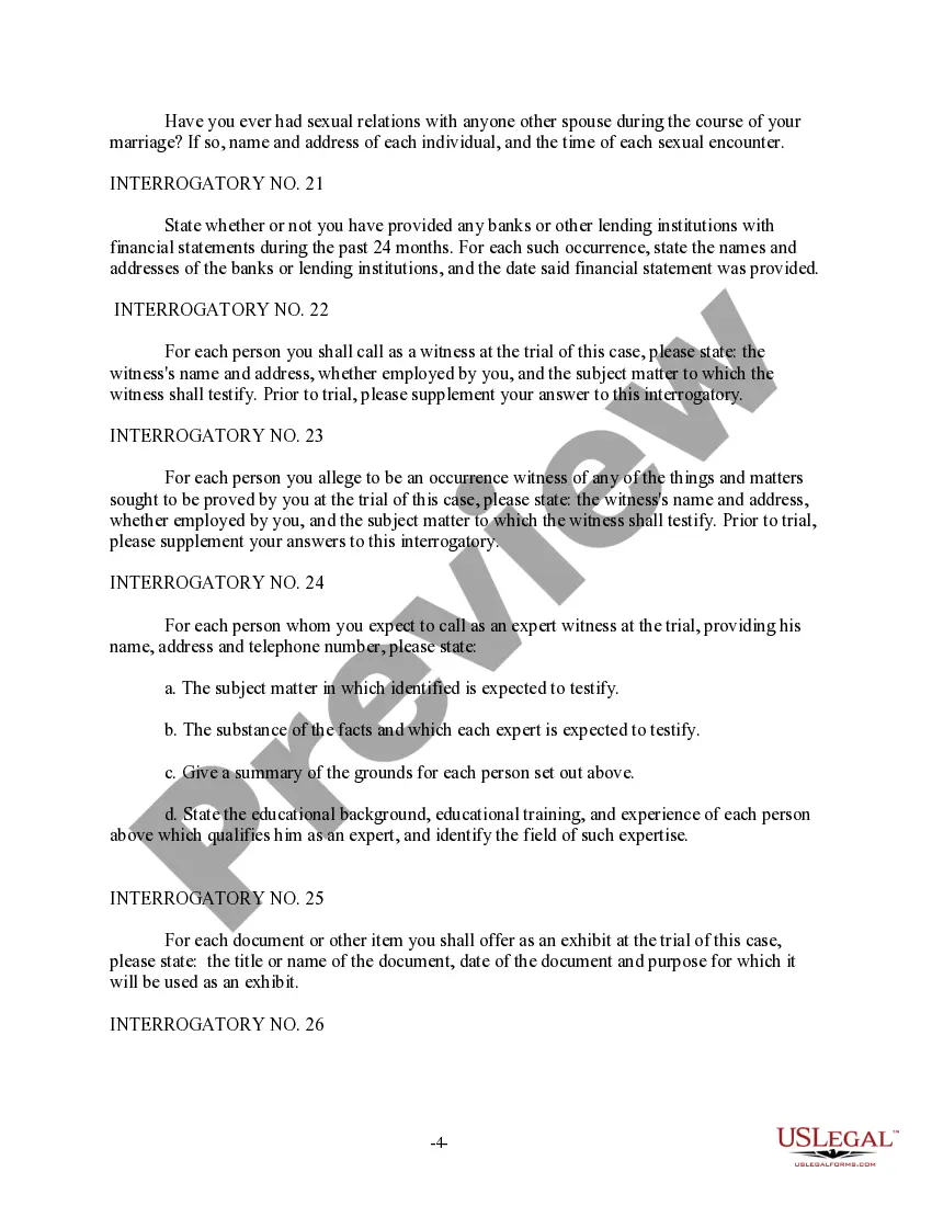 Preview Discovery Interrogatories from Defendant to Plaintiff with Production Requests