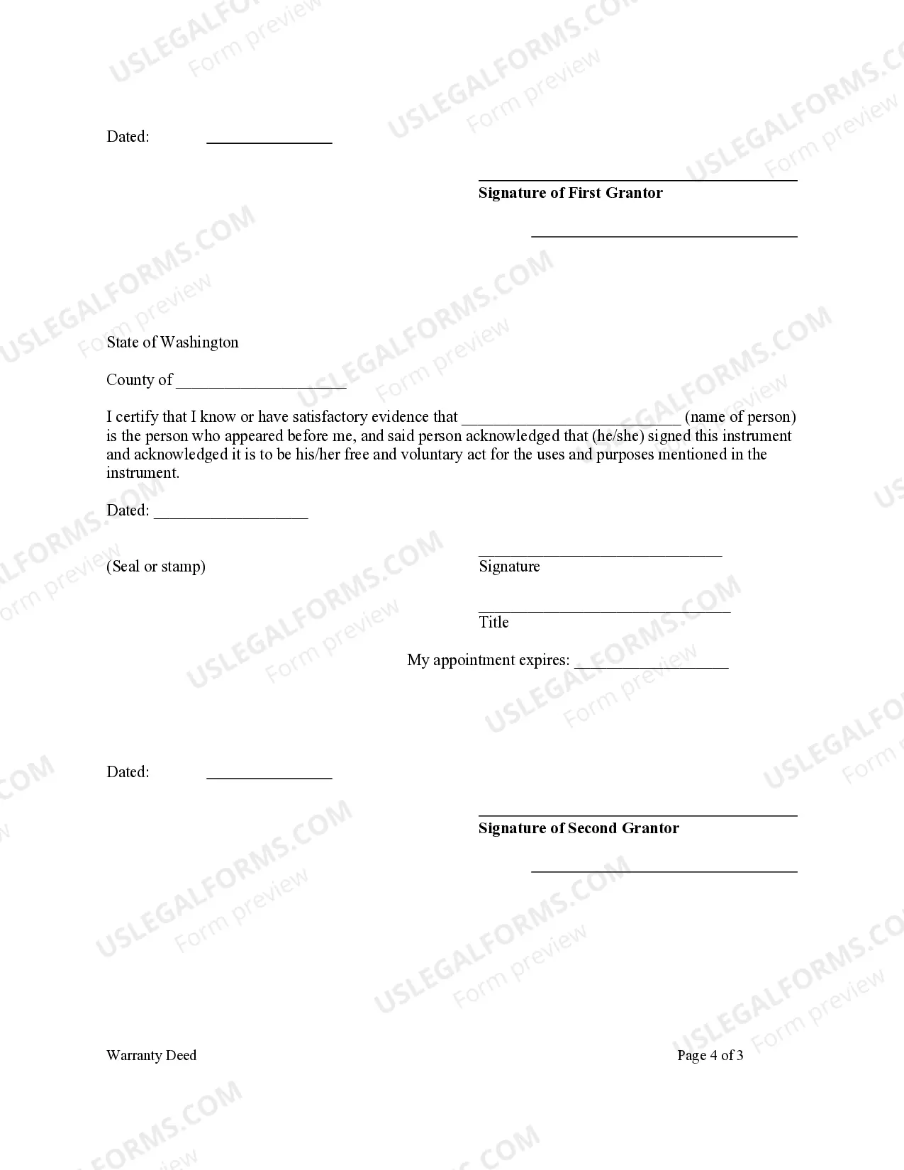 Preview Statutory Warranty Deed from Husband, Wife and Individual to Two Trusts