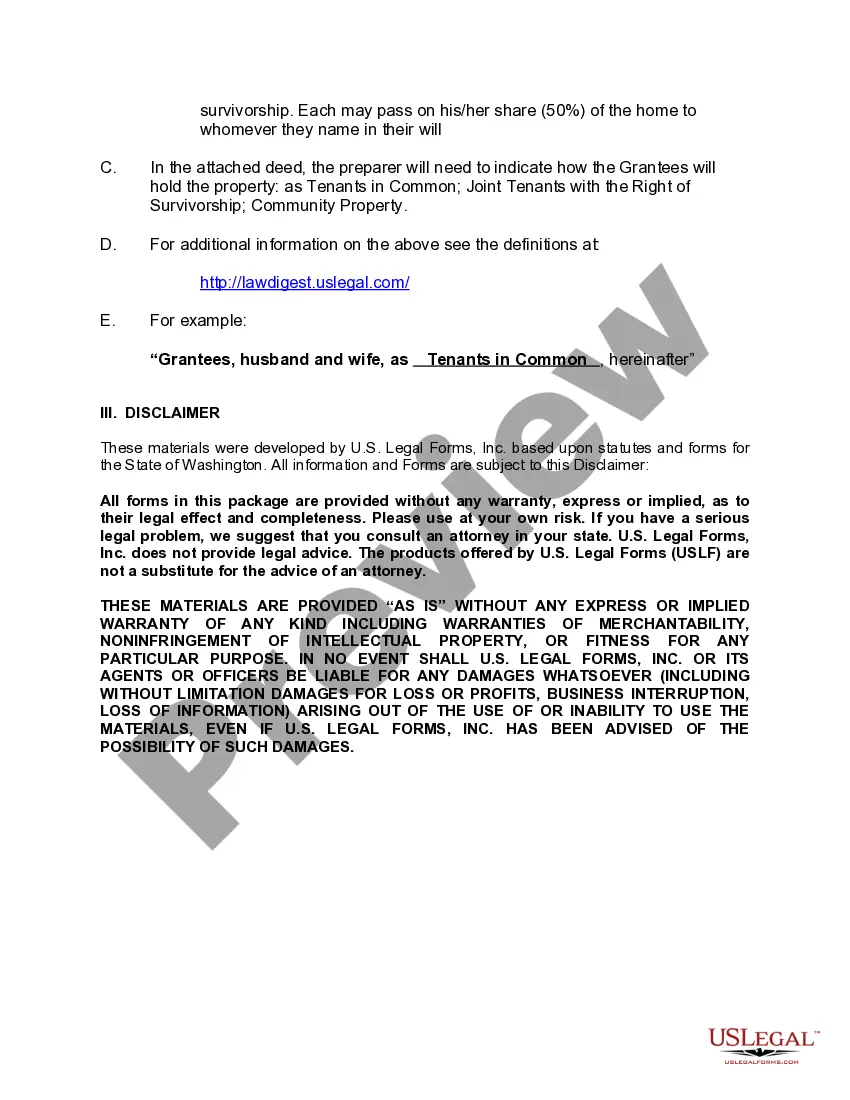 Preview Statutory Warranty Deed from One Individual to Two Individuals