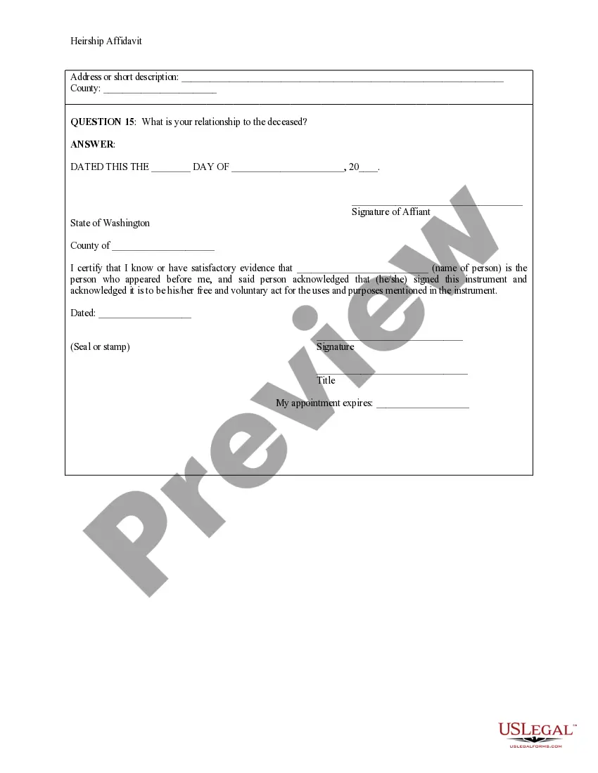 Get Heirship Affidavit - Descent Preview Heirship Affidavit - Descent