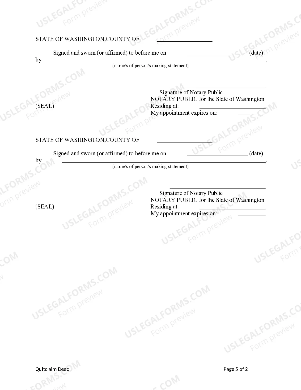 Preview Quitclaim Deed from Husband and Wife to Two Individuals