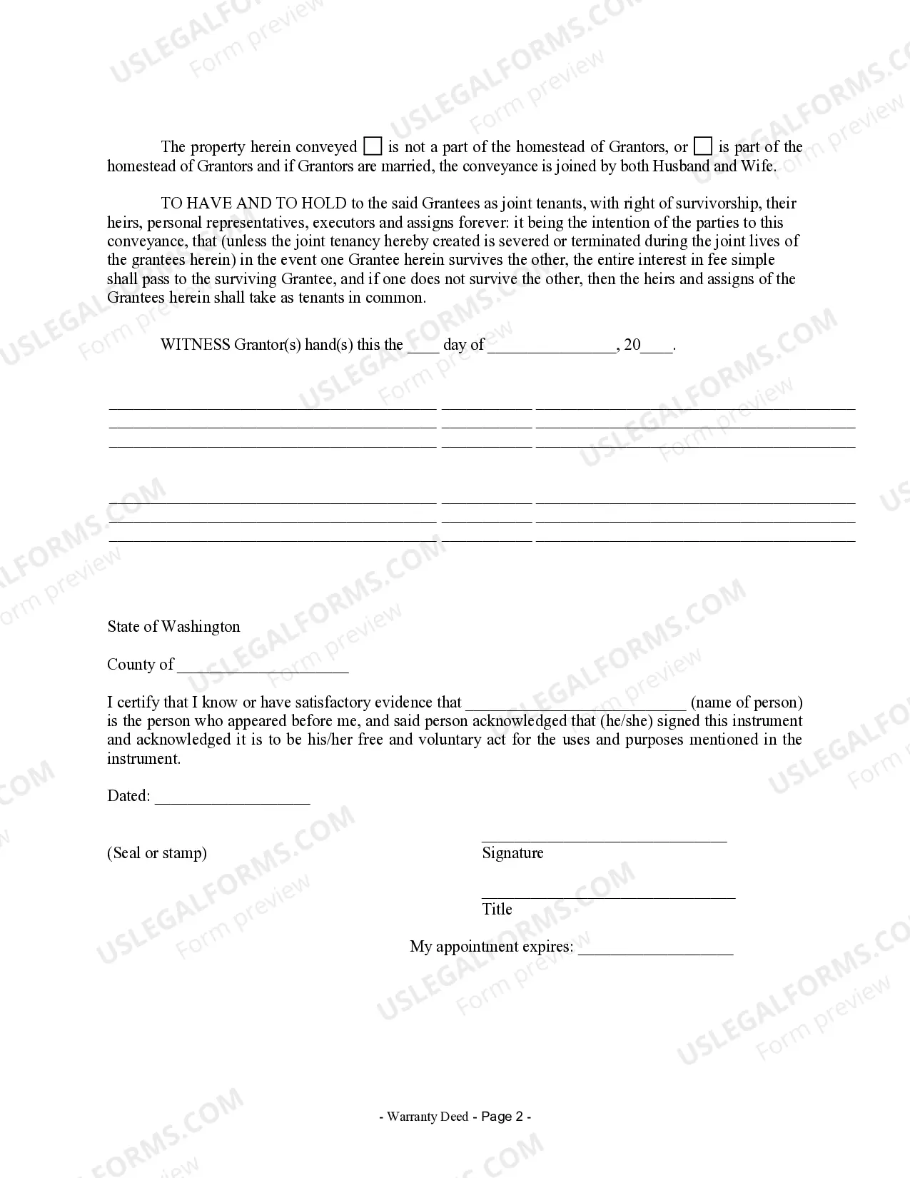 Preview Warranty Deed from two Individuals to Husband and Wife