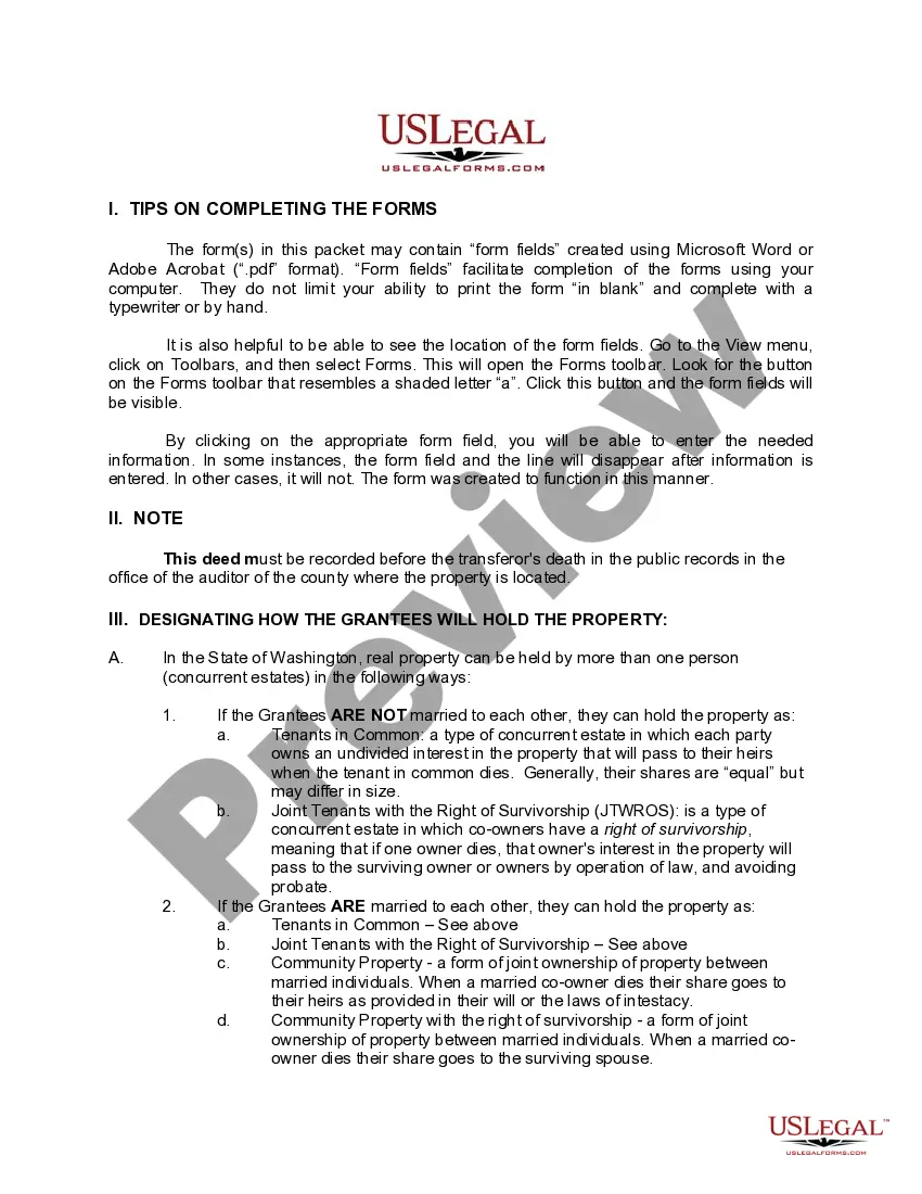 Get Transfer on Death Deed - Individual to Three Individuals - Does NOT include Alternate Beneficiaries. Preview Transfer on Death Deed - Individual to Three Individuals - Does NOT include Alternate Beneficiaries.