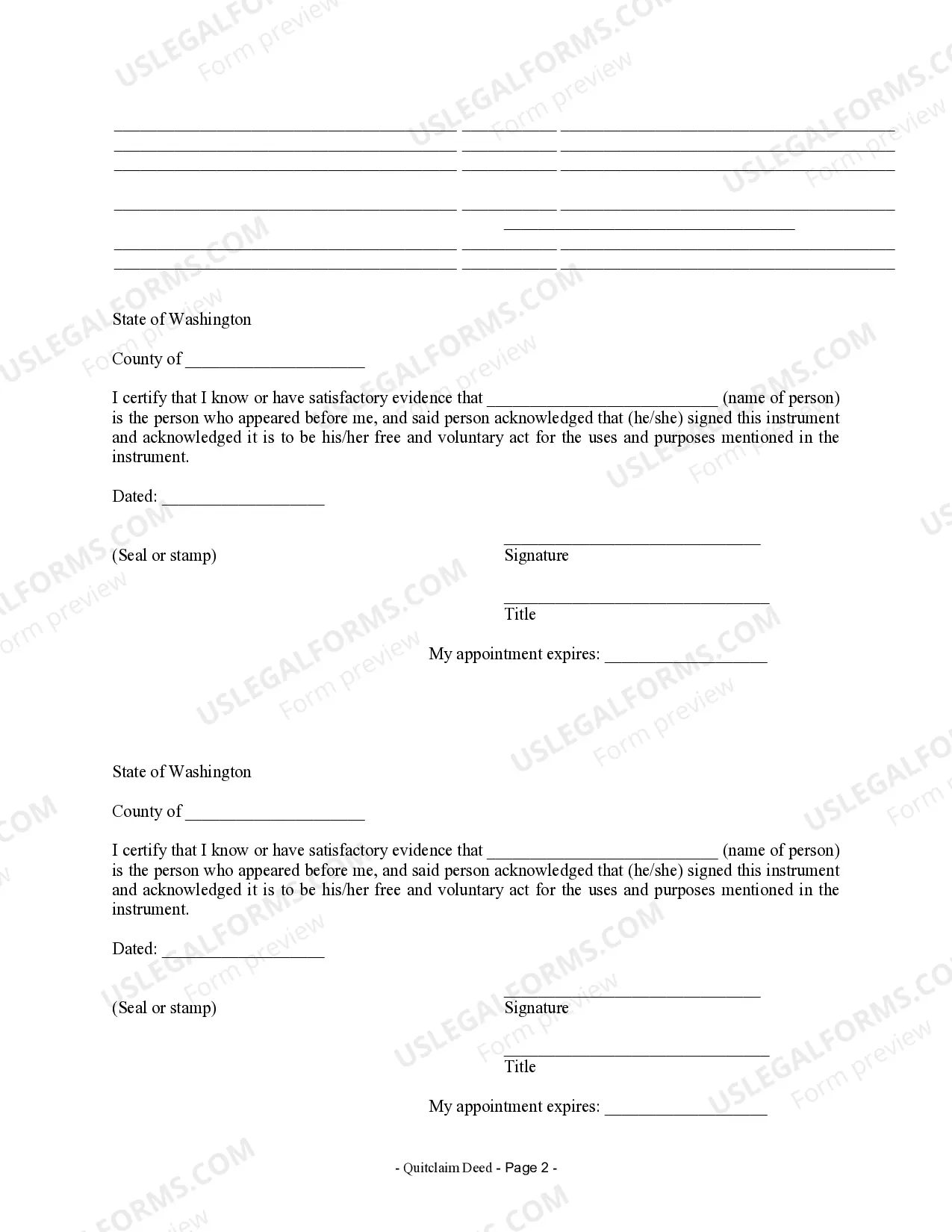 Preview Quitclaim Deed by Two Individuals to LLC