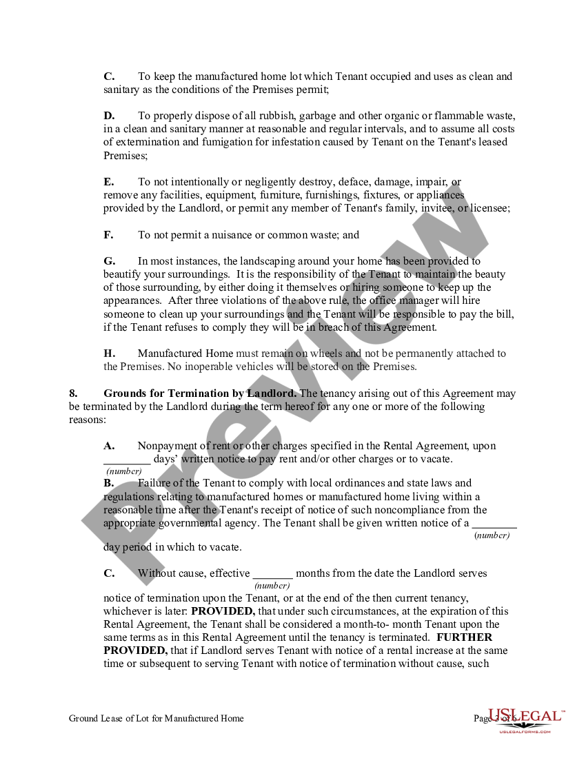 Washington Ground Lease of Lot for Manufactured Home - Land Lease ...