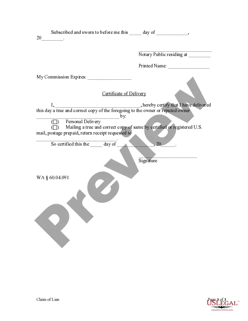 Preview Claim of Lien by Individual - Mechanics Liens