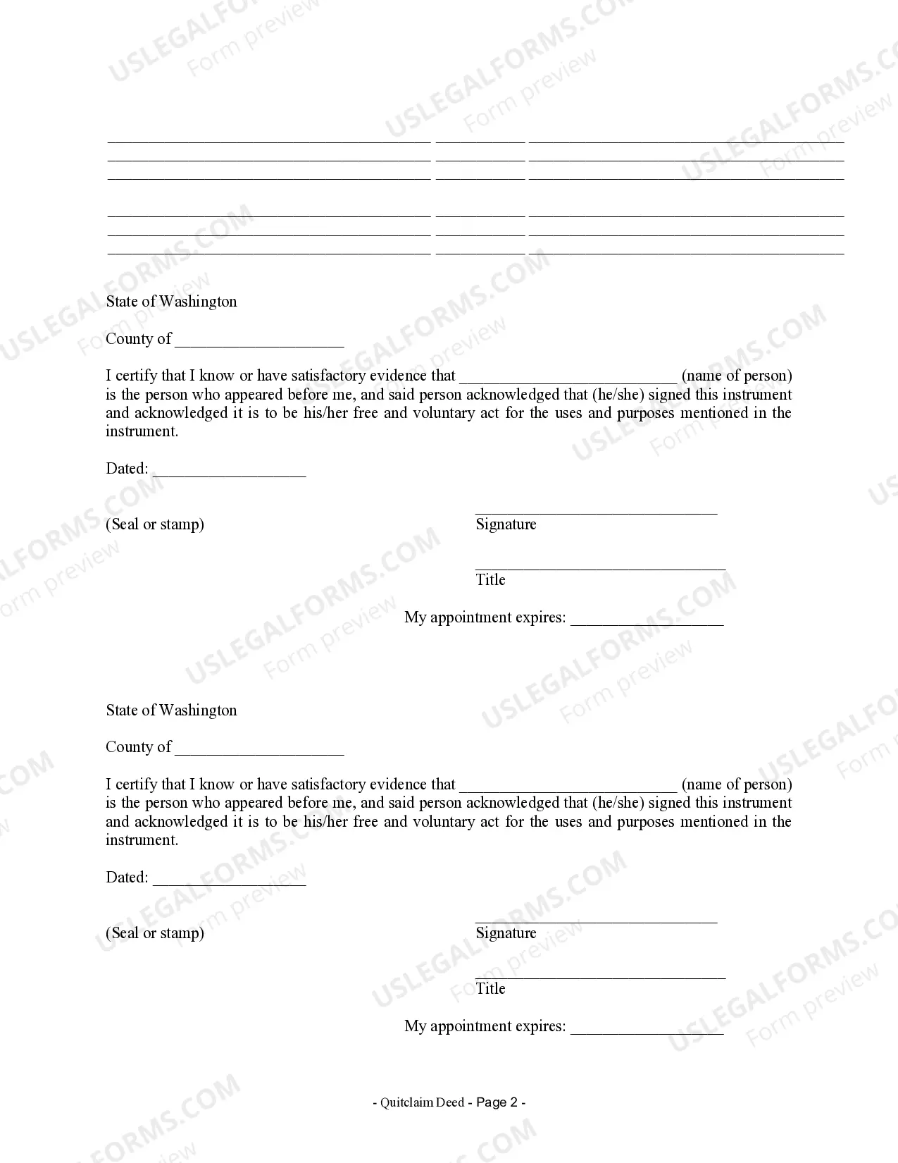 Preview Quitclaim Deed by Two Individuals to Corporation