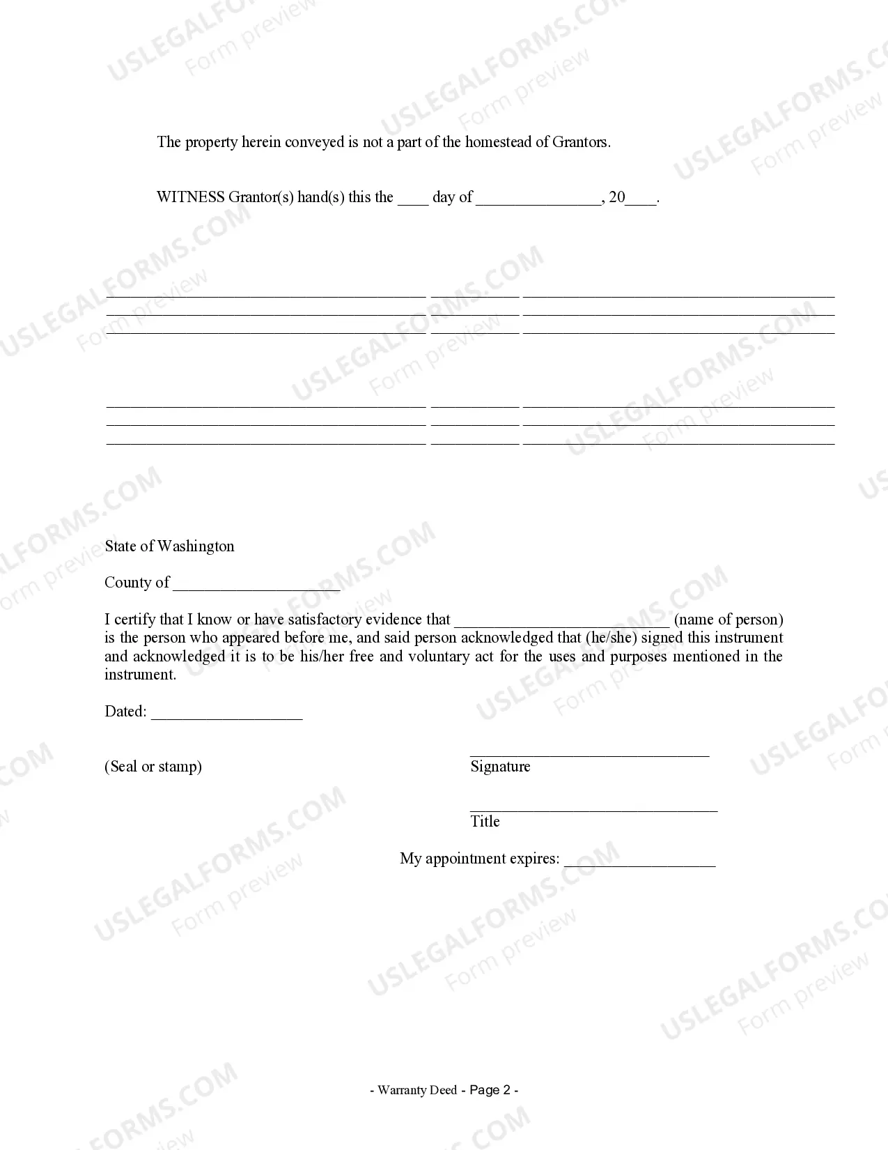 Preview Warranty Deed from two Individuals to Corporation