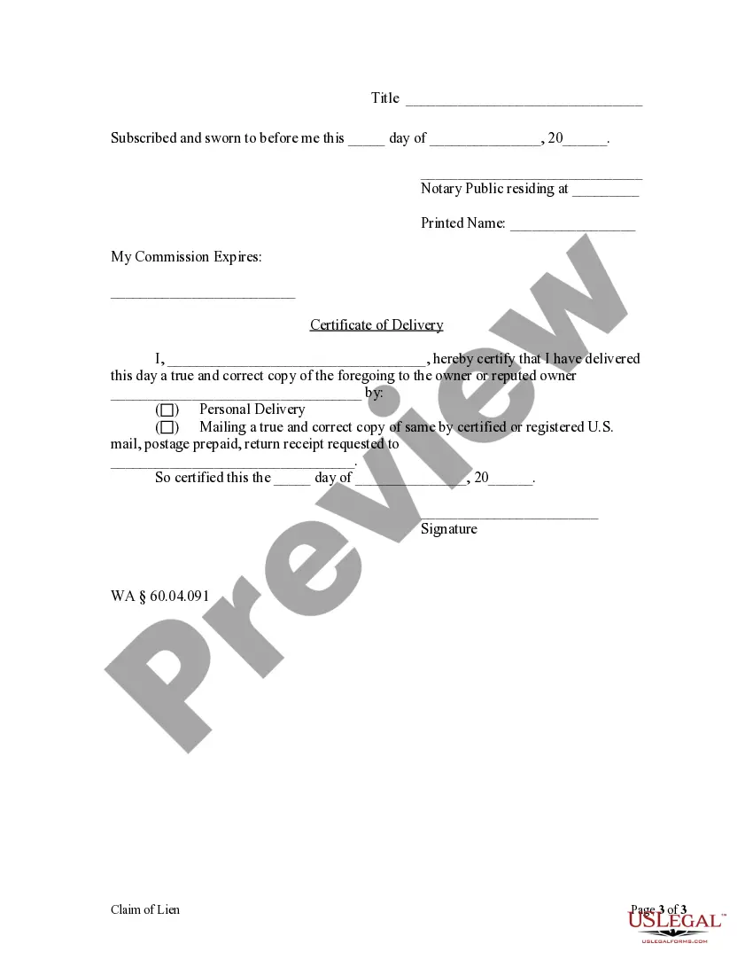 Preview Claim of Lien - Mechanics Liens - Corporation