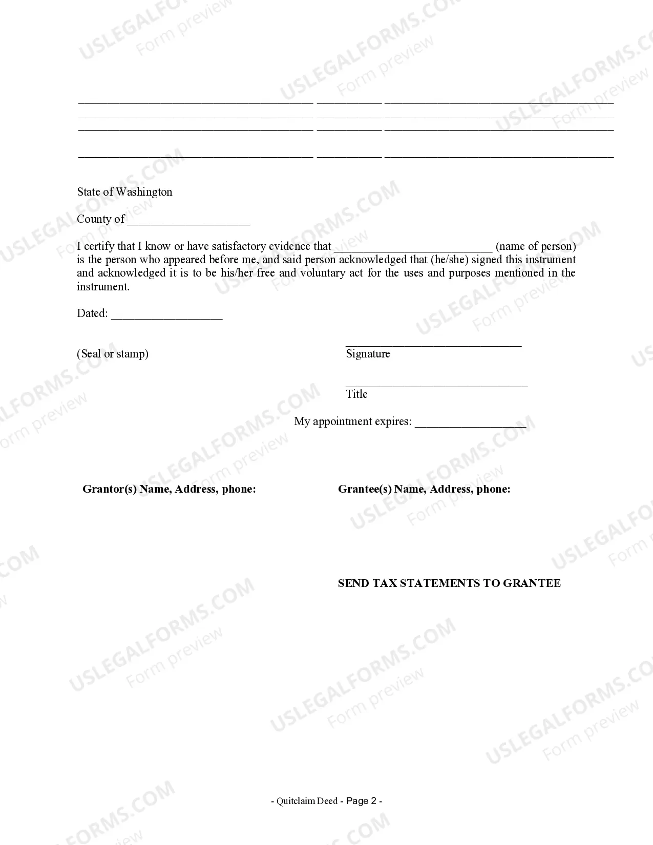 Preview Quitclaim Deed from Individual to Corporation