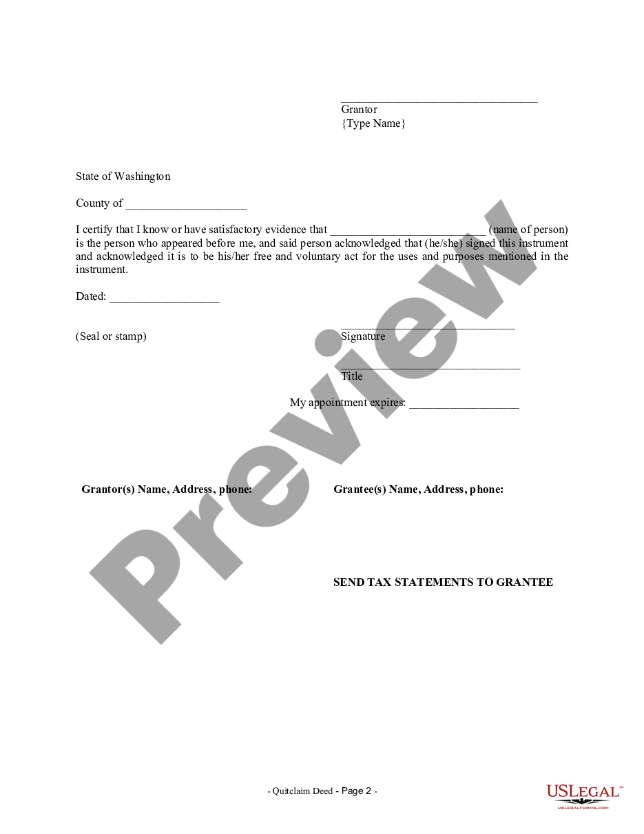 page 1 Quitclaim Deed from Individual to LLC preview