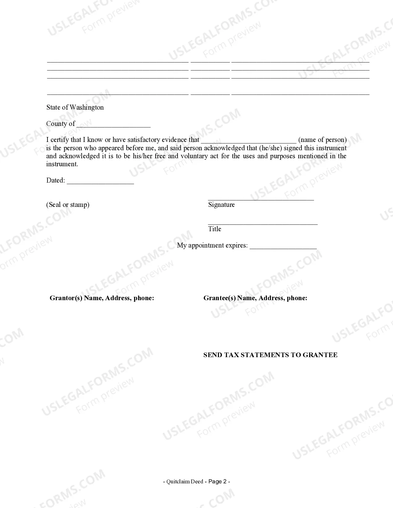 Preview Quitclaim Deed from Individual to LLC