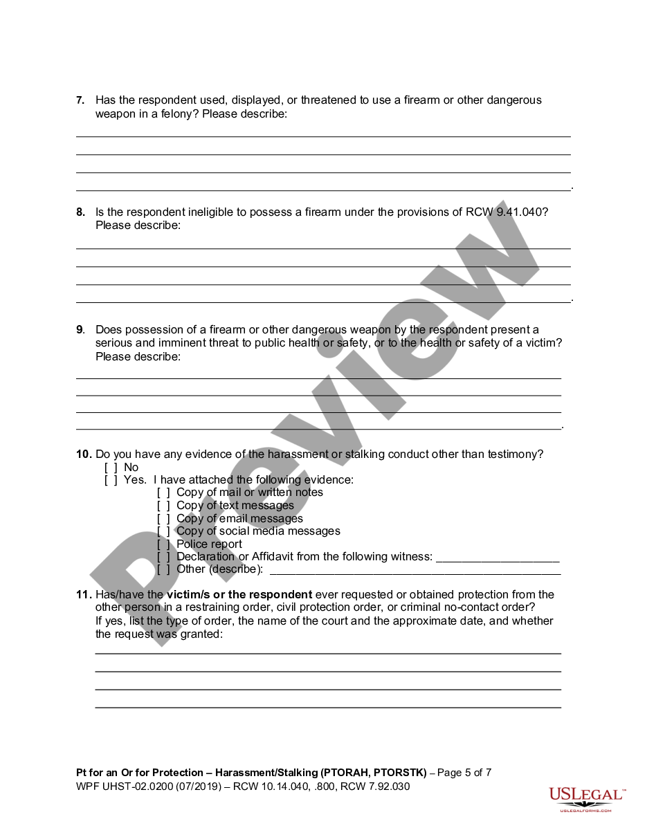 page 4 WPF UH-02.0200 - Petition For An Order For Protection - PTORAH preview