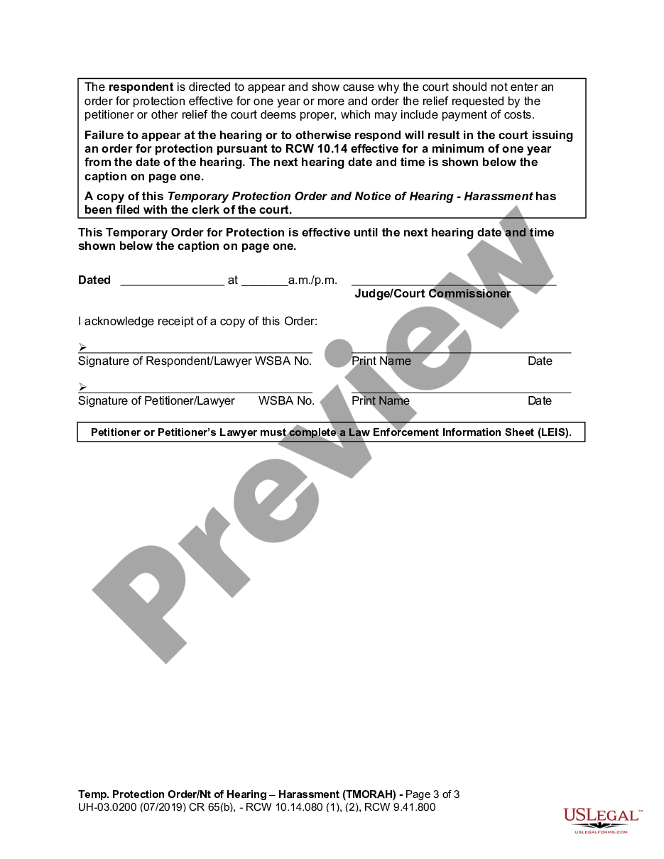page 2 WPF UH-03.0200 - Temporary Protection Order and Notice of Hearing - TMORAH preview