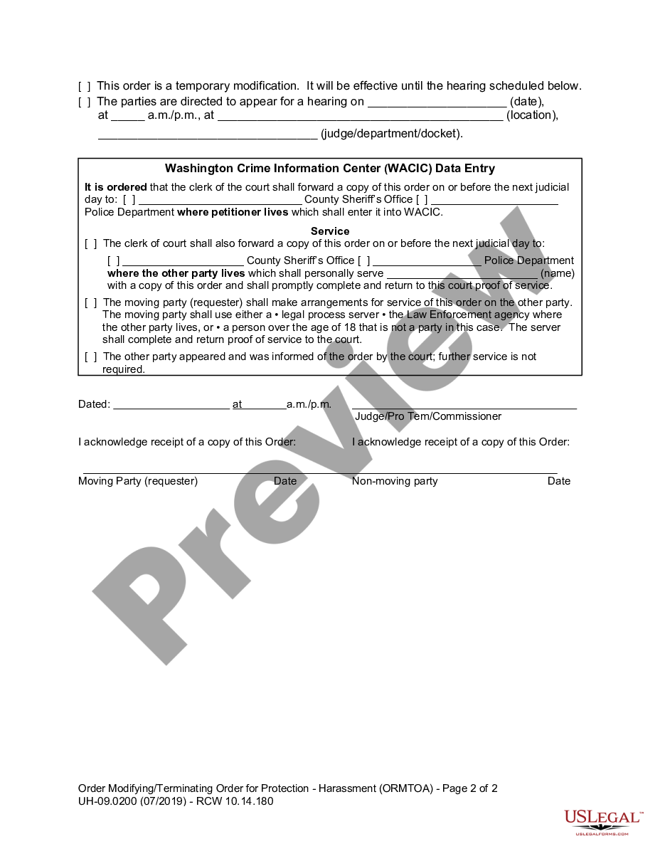 page 1 WPF UH-09.0200 - Order Modifying Order for Protection - ORMTOA preview
