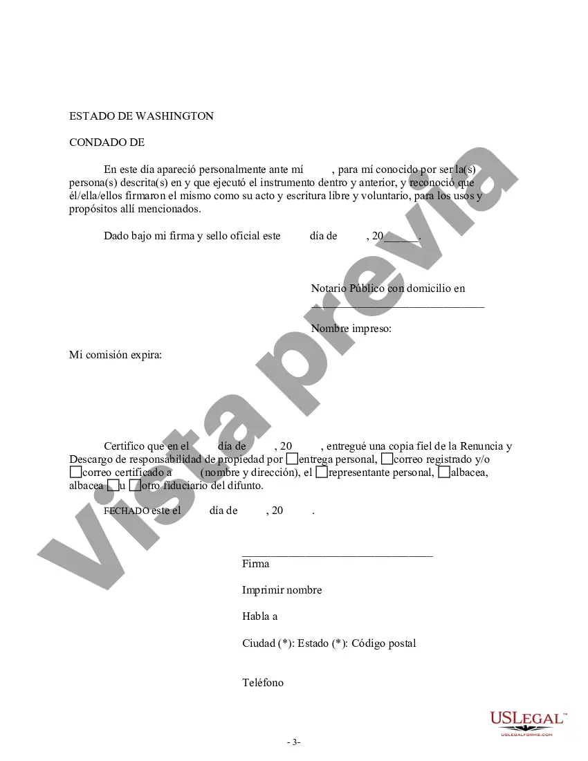 Preview Renuncia y renuncia de propiedad - Interés de propiedad comunitaria