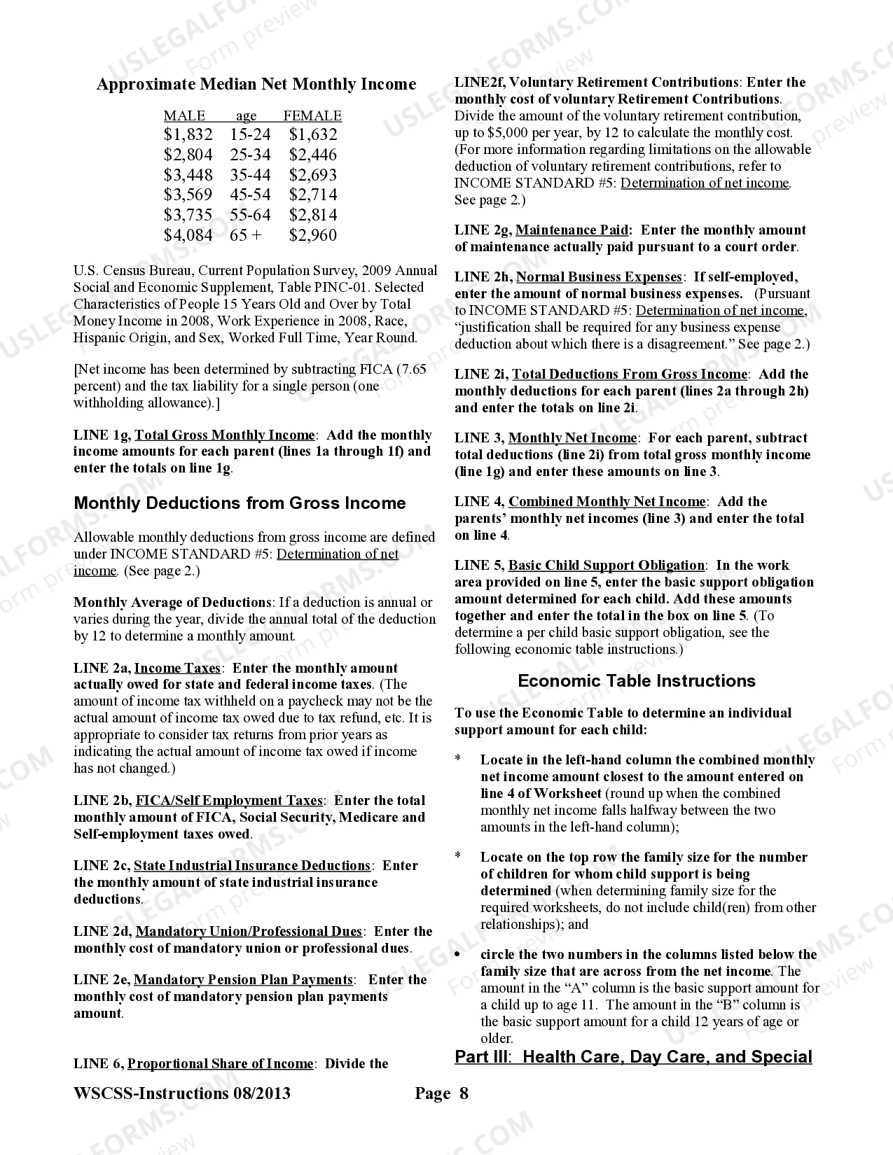 Preview CS Schedule - Child Support Schedule