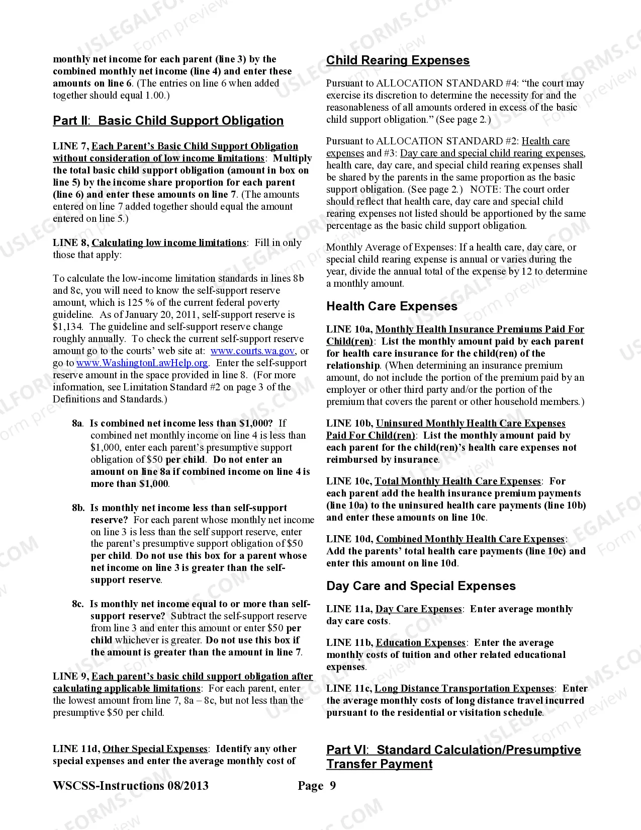 Preview CS Schedule - Child Support Schedule