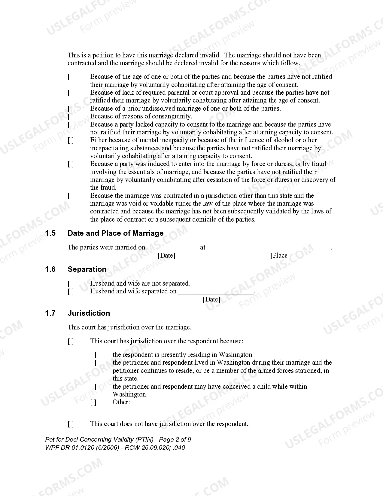 Preview WPF DR 01.0120 - Petition for Declaration Concerning Validity - PTIN