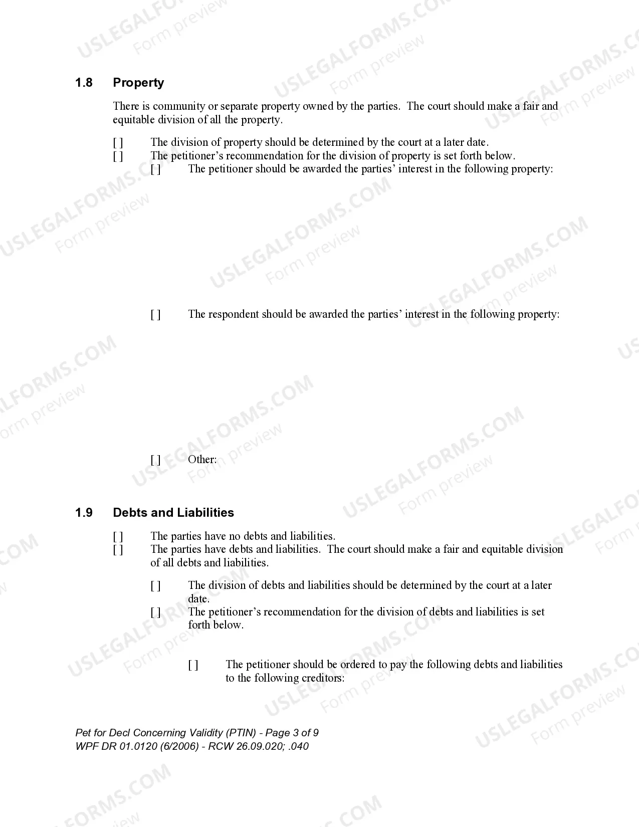 Preview WPF DR 01.0120 - Petition for Declaration Concerning Validity - PTIN