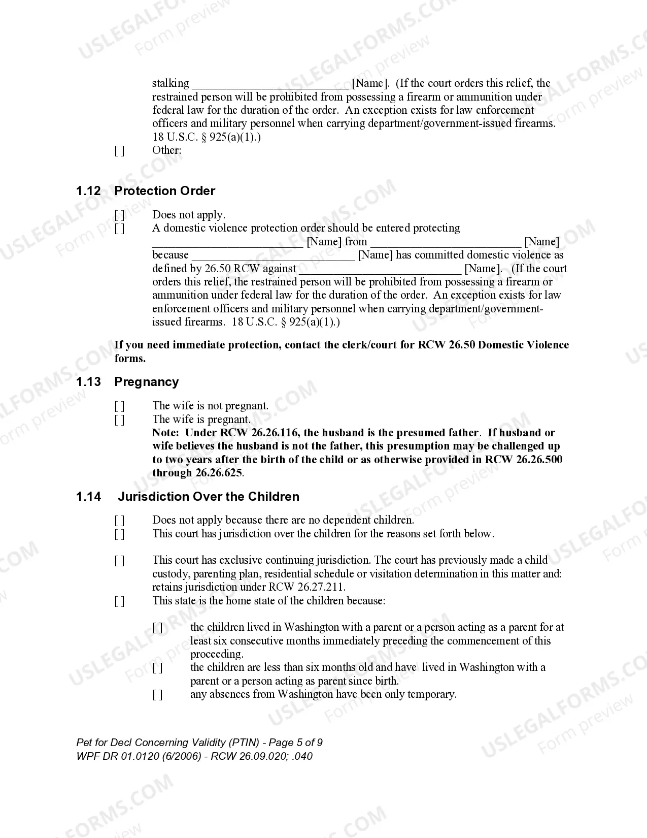 Preview WPF DR 01.0120 - Petition for Declaration Concerning Validity - PTIN