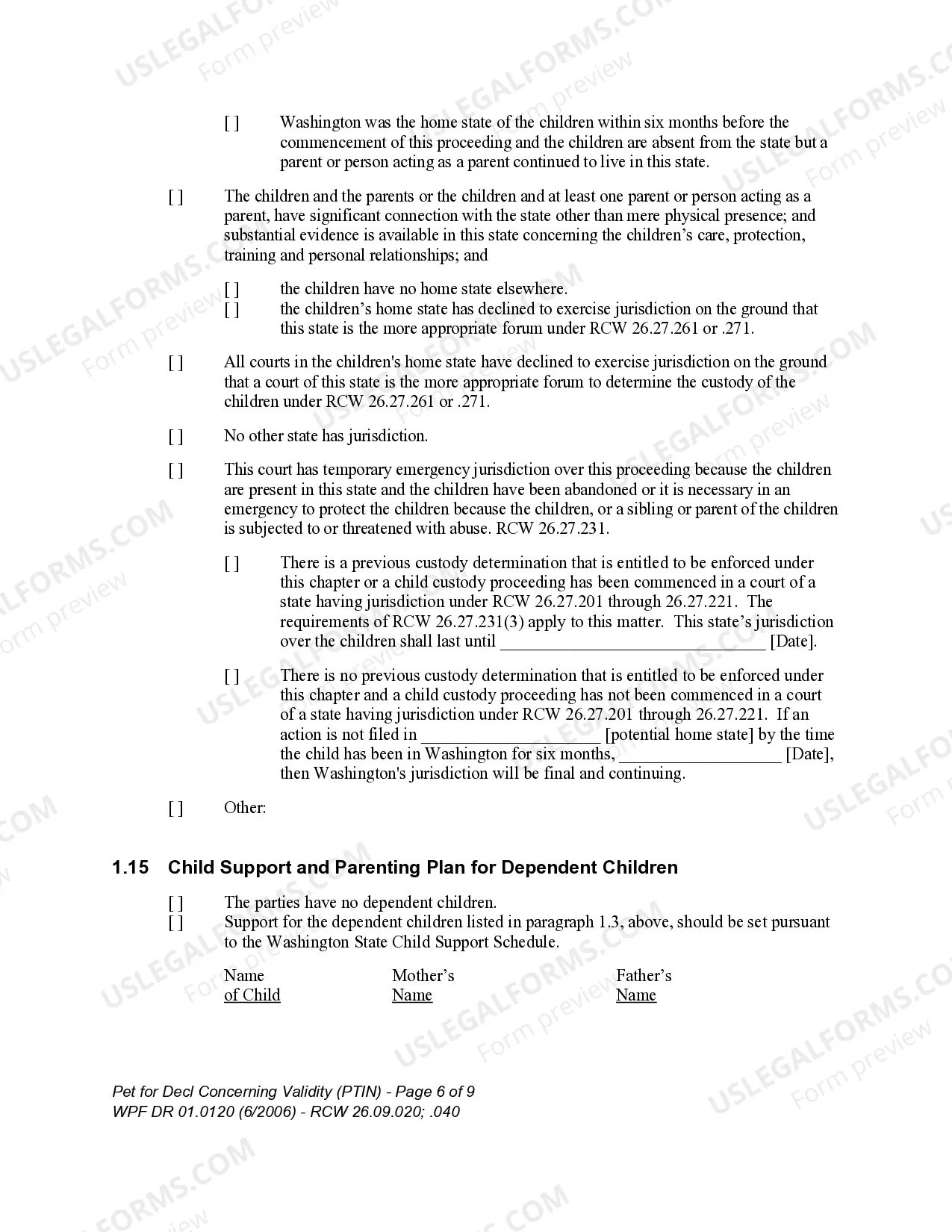 Preview WPF DR 01.0120 - Petition for Declaration Concerning Validity - PTIN