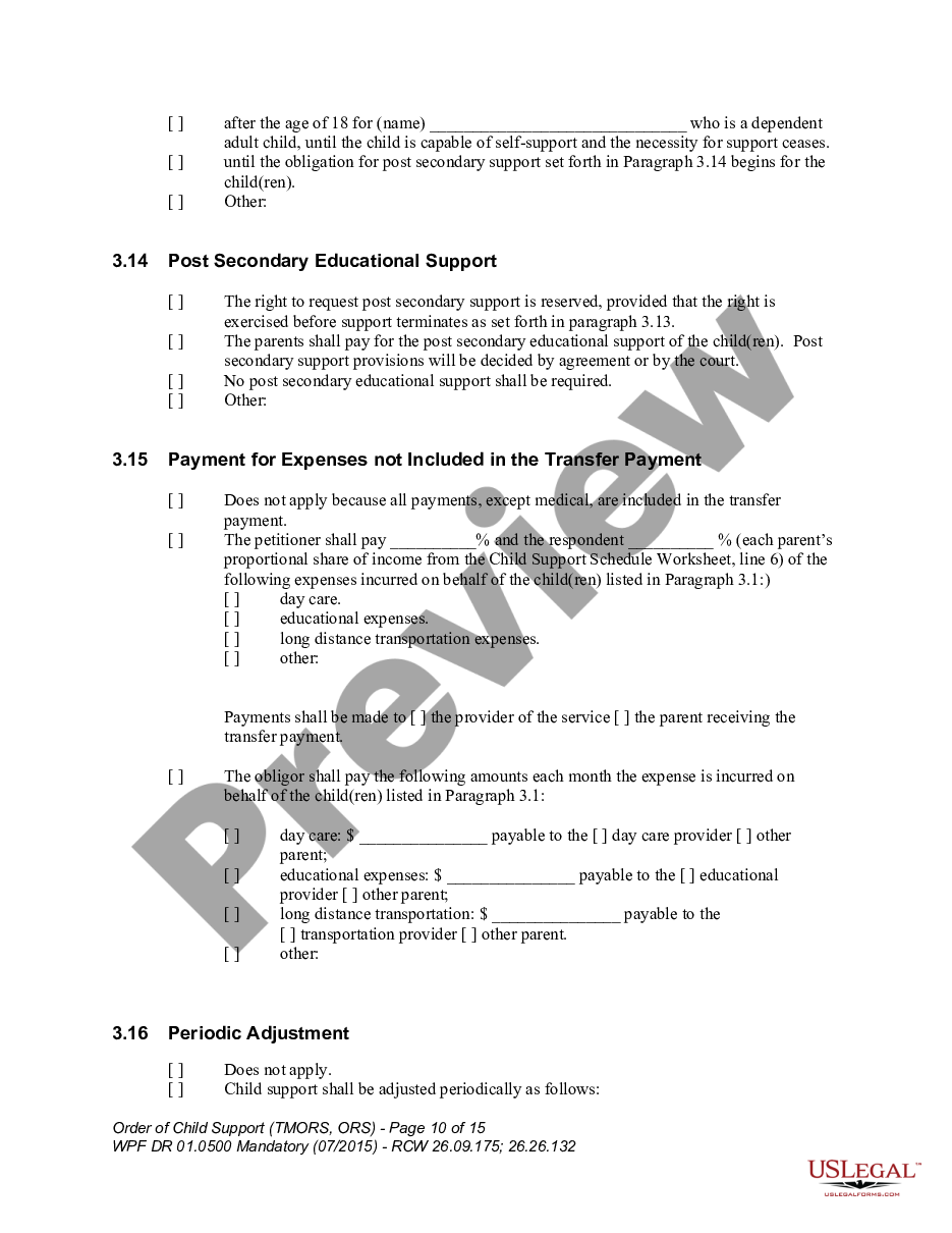 page 9 WPF DR 01.0500 - Order of Child Support - RS preview