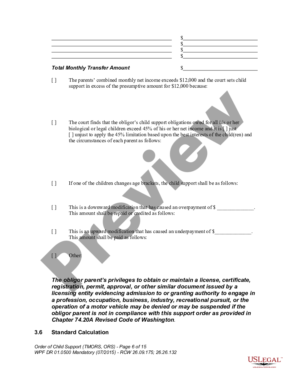 page 5 WPF DR 01.0500 - Order of Child Support - RS preview