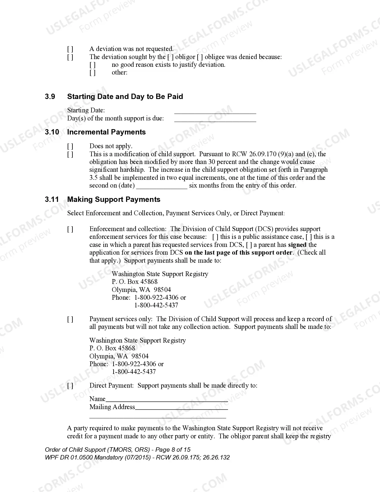 Preview WPF DR 01.0500 - Order of Child Support - RS