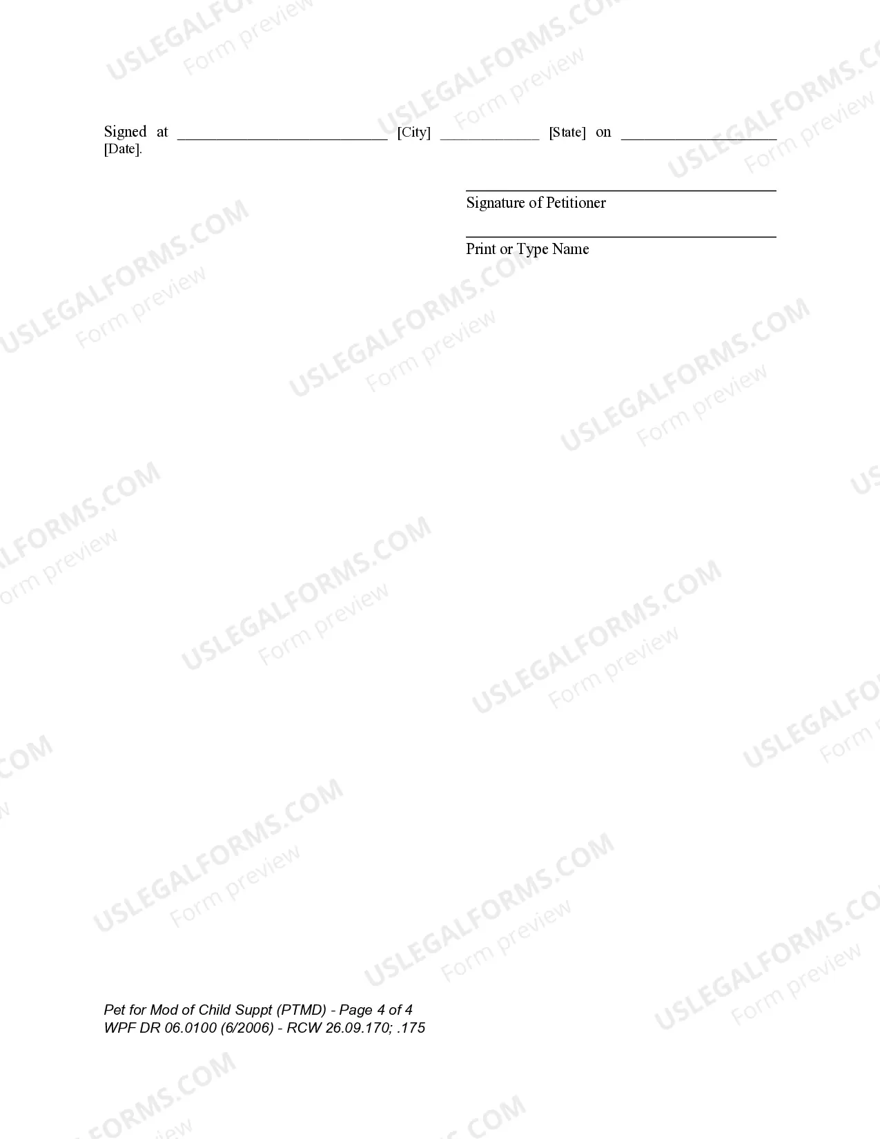 Preview WPF DR 06.0100 - Petition for Modification of Child Support - PTMD