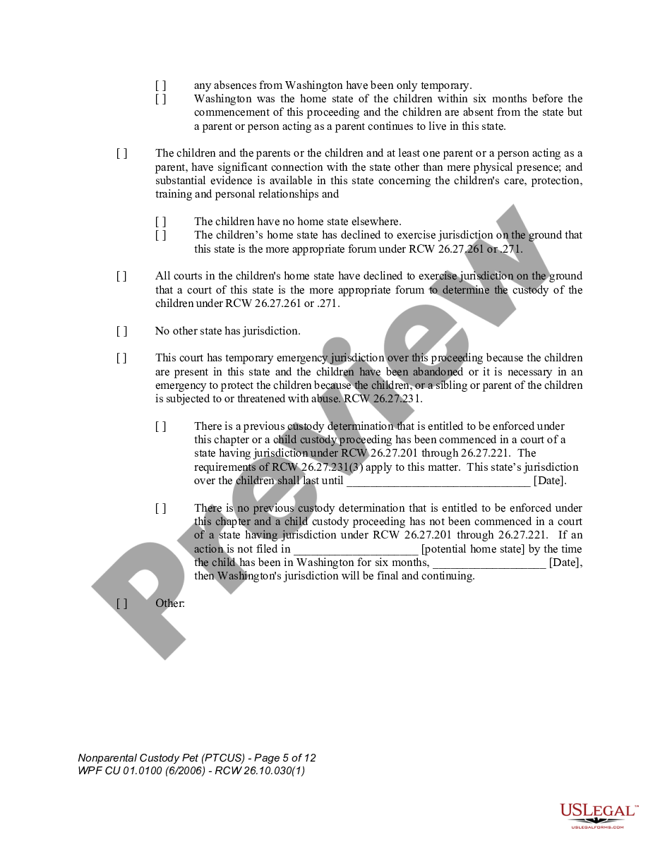 page 4 WPF CU 01.0100 - Nonparental Custody Petition - PTCUS preview